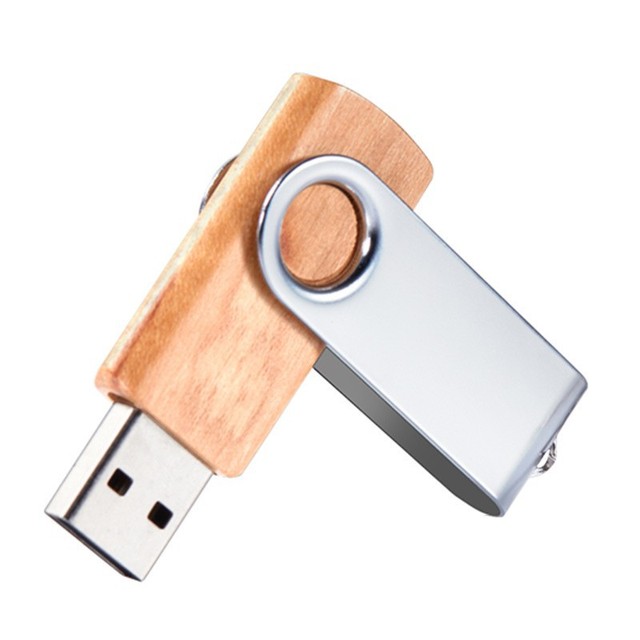 Wooden Metal Swivel USB 3.1 High-Speed Flash Drive 32GB/64GB/128GB for Business Gifts