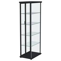 Vitrine en aluminium autoportante avec portes, étagères en verre trempé réglables, rangement moderne portable pour jouets