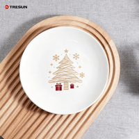 Assiette plate en porcelaine blanche pure personnalisée, résistante au micro-ondes, moderne, pour dîner, steak, dessert, gâteau, restaurant, Noël