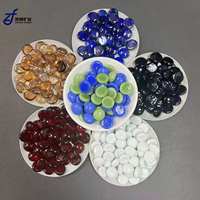 Billes de verre plates en noir, blanc, bleu, vert et rouge, adaptées aux jeux de dames chinoises, aux jeux de billes et comme pièces de rechange.
