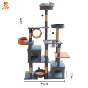Arbre à chat de luxe en forme de fleur, avec griffoirs et maisons, pour l'escalade, vente en gros d'usine - Product Image 2