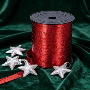 Realizzato in plastica resistente che garantisce prestazioni a lunga durata, Cinta Rojo Lentejuela 450M Decorazioni per feste - Product Image 5