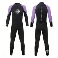 Wetsuit selam DIVESTAR berlogo depan, terbuat dari neoprene 3MM, kerah kru, lengan panjang, resleting belakang, bernapas, ramah lingkungan, untuk pria