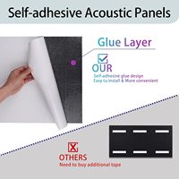 Panneaux acoustiques autocollants en PET haute densité à bords biseautés, panneaux insonorisants pour murs, traitement acoustique pour studio, maison et bureau