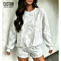 Ensemble de survêtement décontracté brodé pour femme, personnalisé, grande taille, en molleton de haute qualité, imprimé camouflage, avec short, du fabricant