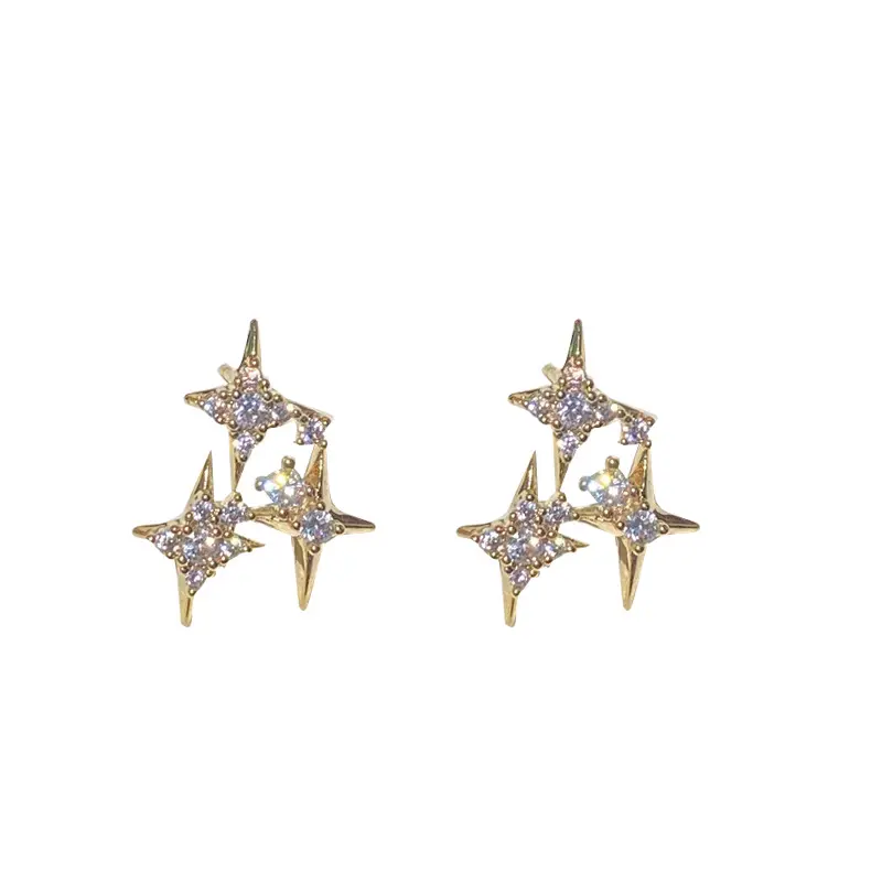 Starmount Sparkle 925 silver needle earrings Inset zircon advanced sense earrings 2023 new earrings female