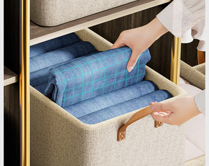 Armoire non tissée Oxford à prix d'usine, panier de rangement sous le lit avec couvercle panier de rangement en jute