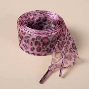 Lacets plats en organza transparent imprimé 25 mm, lacets personnalisés imprimé léopard pour baskets, vente en gros - Product Image 1