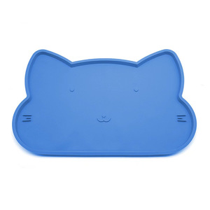Cat Shaped <b>Pet</b> <b>Feeding</b> <b>Mat</b> Royal Blue Non Slip Stain Resistant Easy To Clean For Cats And Dogs - Product Image 4