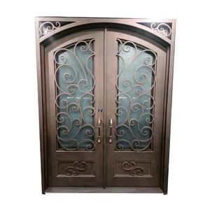 Porte principale extérieure de luxe à double sécurité Porte d'entrée avant en fer forgé à coupure thermique - Product Image 3