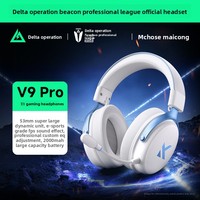 Casque de jeu V9 Pro, circum-auriculaire, quatre modes, avec annulation active du bruit (ANC) pour les jeux sur PC, microphone sans fil