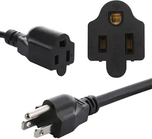 ปลั๊ก Prong 3pin 10A/13A/15A สายไฟ AC ไฟฟ้าตะกั่ว IEC C13 US สายไฟ USA โรงงานโดยตรงได้รับการอนุมัติ 3 Pin สีดํา 3 ช่อง