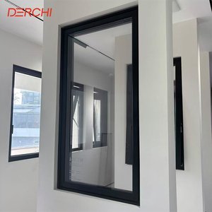 หน้าต่างบานเปิดอลูมิเนียม DERCHI NFRC รุ่นโมเดิร์น กรอบแคบ กระจกสามชั้น LowE แบบกำหนดเอง สีดำ สำหรับหน้าต่างที่อยู่อาศัย - Product Image 3