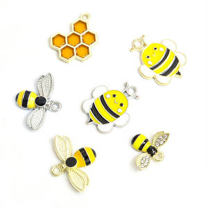 Liontin logam paduan gantungan kunci pesona Enamel lebah lebah desain kreatif jimat lebah - Product Image 1