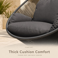 Fauteuil suspendu nid d'oiseau d'extérieur avec coussin épais, imperméable et résistant au soleil pour balcon, cour et gîte