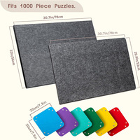 Tapis de table puzzle rectangulaire transfrontalier avec support et couvercle, plateau à 6 compartiments, pliable, portable, en feutre, pour enfants, Chine