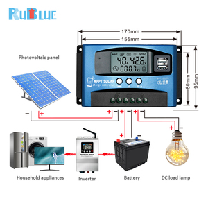 MPPT năng lượng mặt trời <span class=keywords><strong>CHARGE</strong></span> <span class=keywords><strong>CONTROLLER</strong></span> 12V/24V/36V/48V tự động công nhận 30A 40A 50A 60A 100A năng lượng mặt trời điều khiển với màu xanh răng kết nối - Product Image 5