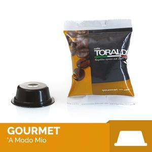 Capsule di Caffè Gourmet Toraldo, 100 Pezzi, Compatibili con Macchine Monodose A Modo Mio, 0,15g/Capsula - Product Image 1