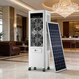 Refroidisseur d'air portable à <span class=keywords><strong>tour</strong></span> solaire à 3 vitesses, 220-240V, 280W, 50L, humidification, fonctionnement silencieux pour petit bureau/<span class=keywords><strong>café</strong></span>/utilisation résidentielle - Product Image 5