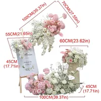 Décoration florale personnalisée pour mariage : rangées de fleurs artificielles, centres de table pour la maison, la fête, l'arche de mariage, et compositions florales suspendues