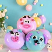 Balle anti-stress créative en forme de tête de chien, peluche souple à presser, jouet de décompression en caoutchouc pour enfants et adultes