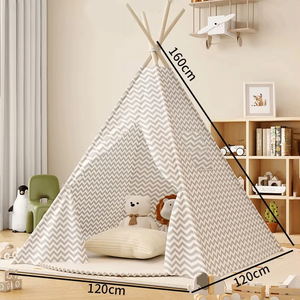 <span class=keywords><strong>Tipi</strong></span> de Lona Portátil para Exteriores, Tienda de Campaña Infantil, <span class=keywords><strong>Tipi</strong></span> para Niños, Color Gris, Tienda de Campaña Infantil Estilo Indio - Product Image 2