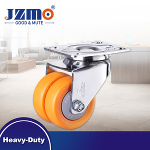 Custom 2.5/3/4/5 Inch Polyurethane Solid Plate <strong>Casters</strong> No Brake Thread Guards 1-Year Warranty Trolley Cart Furniture Swivel - Product Image 1