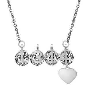 Collar con colgante de cristal con forma de carta de amor, colgante de corazón de oro rosa para mujer, regalo para uso diario - Product Image 4