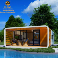 Offre Spéciale SINOVA Mini Maison Capsule Spatiale Moderne en Acier et Aluminium, Maison Conteneur Modulaire Portable, Préfabriquée, Pliable et Prête à l'emploi