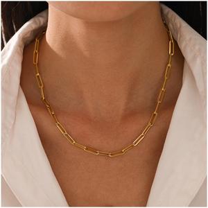Collana dichiarazione anomalia interessante Shopping Online elegante collana girocollo a catena in acciaio inossidabile da spiaggia natale - Product Image 3