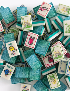Juego de Mahjong Americano Estilo <span class=keywords><strong>Riviera</strong></span> Italiana, 160 Fichas de Acrílico con Textura de Jade Azul Océano, Regalo para Noches de Juego en Familia - Product Image 2