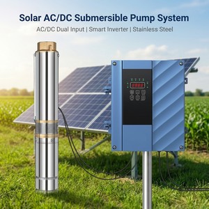 Pompe submersible solaire hybride 3HPAC/DC, nouveau modèle avec turbine et canal d'<span class=keywords><strong>eau</strong></span> élargis, débit élevé de 22 m³/h, plus haute efficacité énergétique - Product Image 1