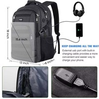 Sac à dos étanche avec chargeur, idéal pour le travail, les affaires, l'école, vente en gros, sac à dos pour ordinateur portable, sac de voyage avec port de charge USB