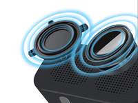 Speaker Nirkabel Portabel dengan Jam Alarm, Permukaan Cermin, TF & AUX-Mini Star Radio Speaker