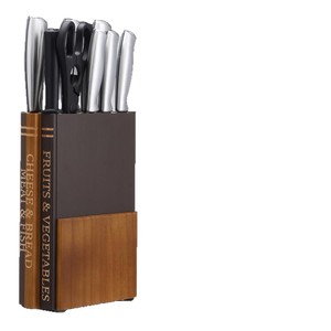 Solid Wood <b>Knife</b> Block 7pcs Magnetic Storage Rack For Kitchen Desktop Fruit Vegetable Meat <b>Bread</b> Cutting Tools - Product Image 5