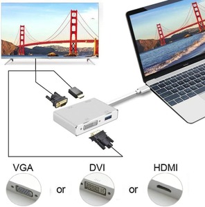 4-in-1 <strong>USB</strong>-<strong>C</strong> <strong>Hub</strong> <strong>USB</strong> Type <strong>C</strong> <strong>HUB</strong> to VGA <strong>DVI</strong> HDMI <strong>USB</strong> Adapter Type <strong>C</strong> Docking Station Audio &amp; Video Accessories - Product Image 3