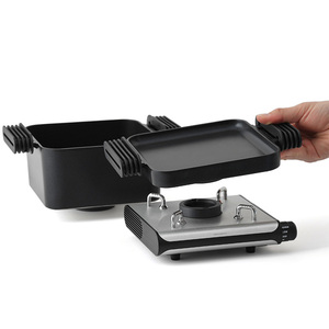 Portable <strong>Electric</strong> Skillet and Griddle Combo Indoor Cooking <strong>Electric</strong> <strong>Hot</strong> Pot Frying <strong>Pan</strong> <strong>Electric</strong> Grill <strong>Pan</strong> - Product Image 2