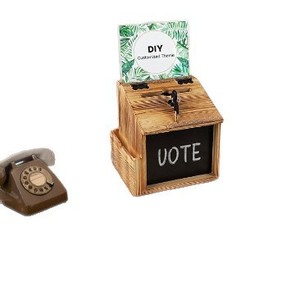 Buzón de madera transfronterizo para donaciones, caja de sugerencias de pared, buzón mural con pizarra y votación con cerradura - Product Image 5