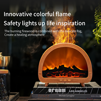 Nouveau Diffuseur d'Huiles Essentielles à Effet Flamme, Vapeur d'Eau Colorée, Humidificateur d'Air Ultrasonique Grand Format pour la Maison en Plastique