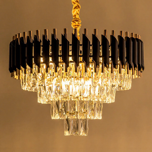 Đèn chùm pha lê hiện đại sang trọng xu hướng <span class=keywords><strong>2025</strong></span>, đèn chùm phòng ăn mạ vàng E14, đèn chùm pha lê hình chữ nhật hiện đại Shandalia - Product Image 1