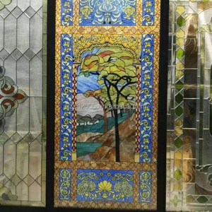 Ventanas de Vidrio Emplomado para Iglesias y Edificios |   Ventana y Puerta de Vidrio Tiffany Personalizadas con Diseño de Árbol Panorámico - Product Image 2