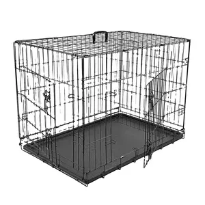 Drop Shipping Mehrere Größe Metall Hunde käfige National Dog Cage Folding Wire Hunde kiste Zwinger mit Doppeltüren