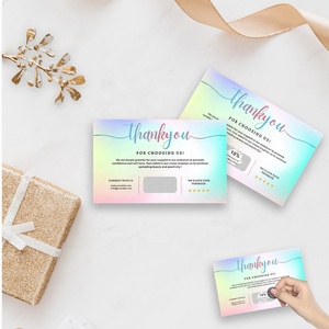 High End Custom Thank You Cards <b>Scratch</b> Off Cards Free Design Full Color Print Lucky Numbers <b>Scratch</b> Card - Product Image 1