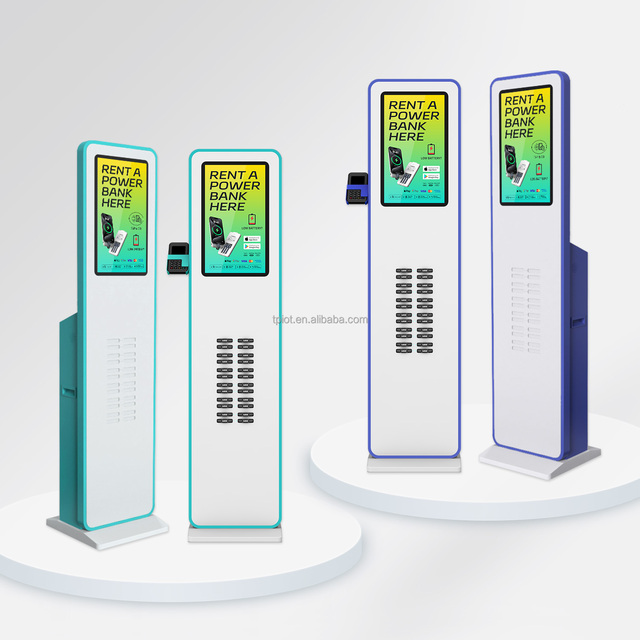 New Product 24 Slots Sharing Powerbank Station with 21inch LCD Screen Pos Stadium Airports Malls