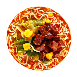 Vendita all'ingrosso Halal stile cinese piccolo Ramen di manzo piccante delizioso e nutriente zuppa di manzo istantaneo tagliatelle in scatola-tagliatelle fritte - Product Image 4