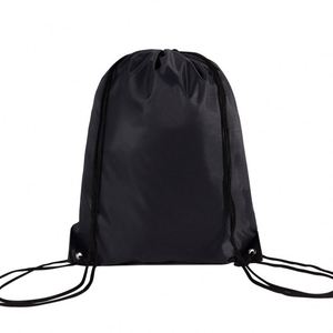 Custom Logo Polyester Fabric Gym <b>Drawstring</b> <b>Backpacks</b> <b>Drawstring</b> Black Sports Storage Bags Pocket - Product Image 1