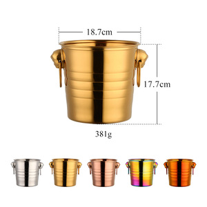 Thép không gỉ dày Round-Head Champagne Cooler xách tay mini Xô đá - Product Image 5