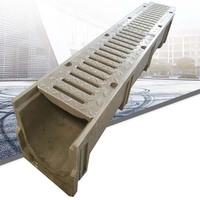 Bonde de vidange d'eau de surface pour l'extérieur, en polymère et béton