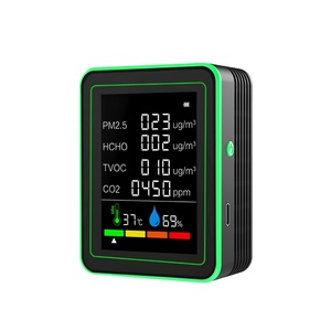안전 가성비 공기질 모니터 6 in 1 TVOC 온도 습도 <span class=keywords><strong>CO2</strong></span> HCHO Pm2.5 미터 공기질 모니터 - Product Image 1