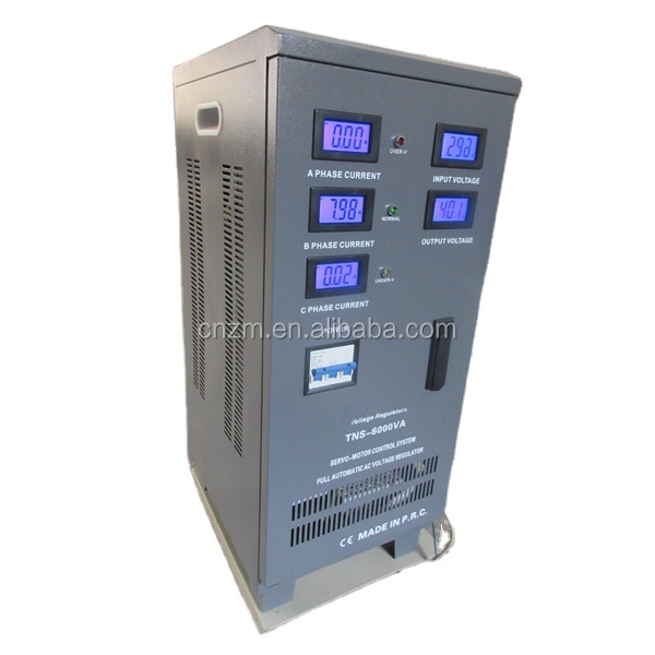 6kw AC Stabilizers Voltage Regulator Copper Material Three Phase Current Type